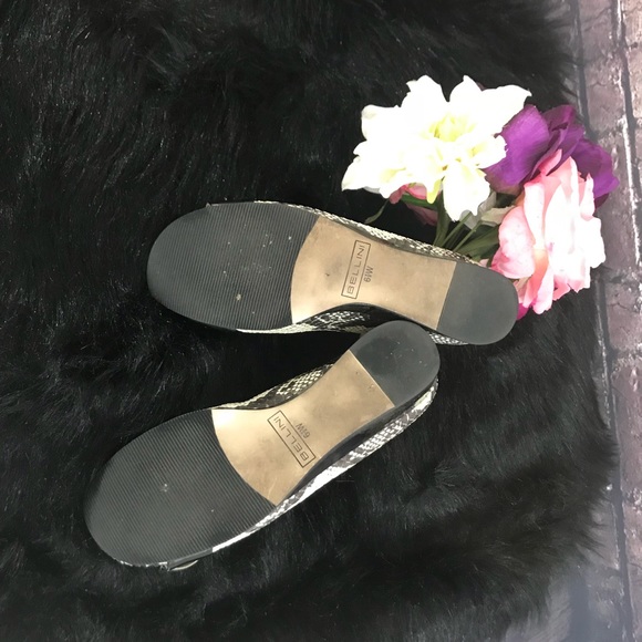 Bellini Faux Snakeskin Flats with Buckle - Picture 2 of 3
